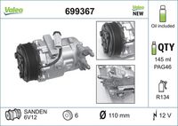 VALEO Compressor, airconditioning (699367)