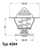 BorgWarner (Wahler) Thermostaat, koelvloeistof (4264.87D)