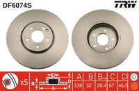 TRW Remschijf (DF6074S)