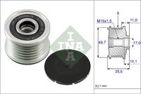 Schaeffler INA Dynamovrijloop (535 0086 10)